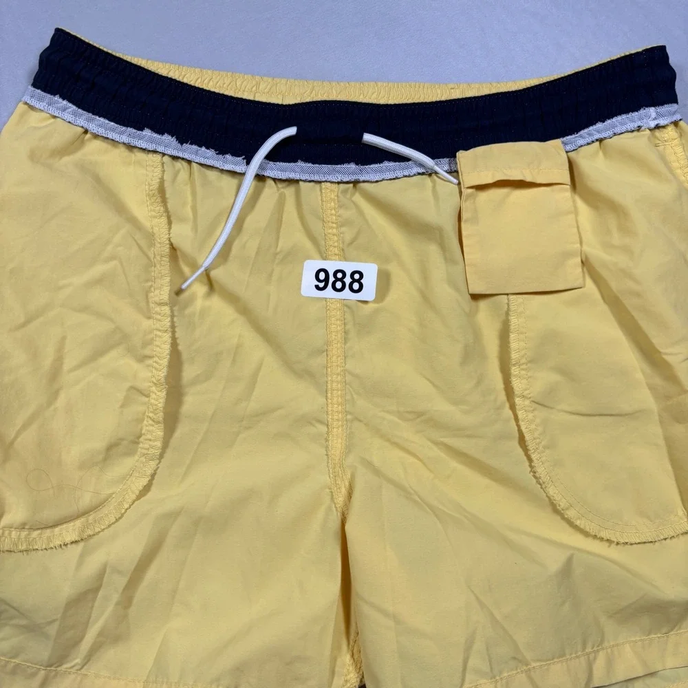 Polo Ralph‎ Lauren Swim Trunks Mens Medium Yellow Nylon Mesh Lined Pony Logo